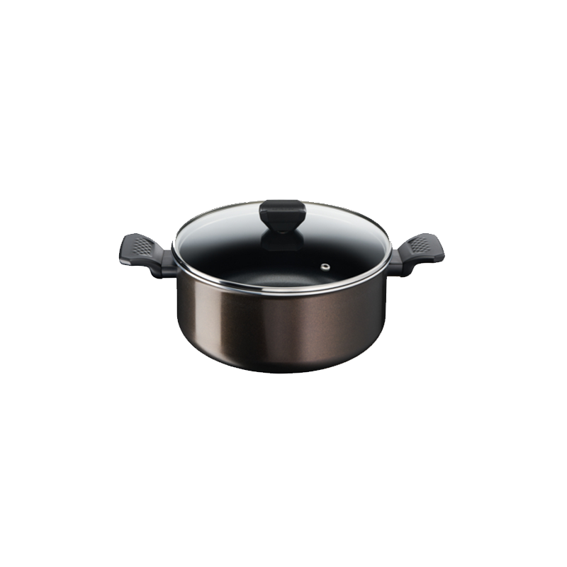 TACHO TEFAL EASY COOK & CLEAN 24CM + TAMPA VIDRO - B5544602