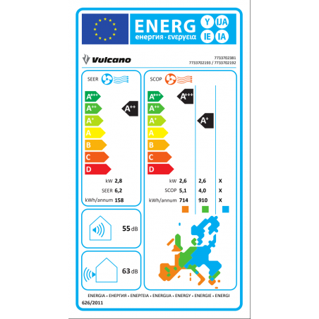 AR CONDICIONADO VULCANO U.I E U.E 2,6KW - 9000 BTU - COMPOSTO POR: