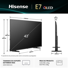 QLED HISENSE - 43E7Q