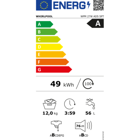 MÁQUINA DE LAVAR ROUPA WHIRLPOOL - WPM 27W ADS SPT