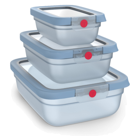 CAIXA HERMÉTICA VIDRO TEFAL 0,5L + 1,2L + 2,3L - N1230210